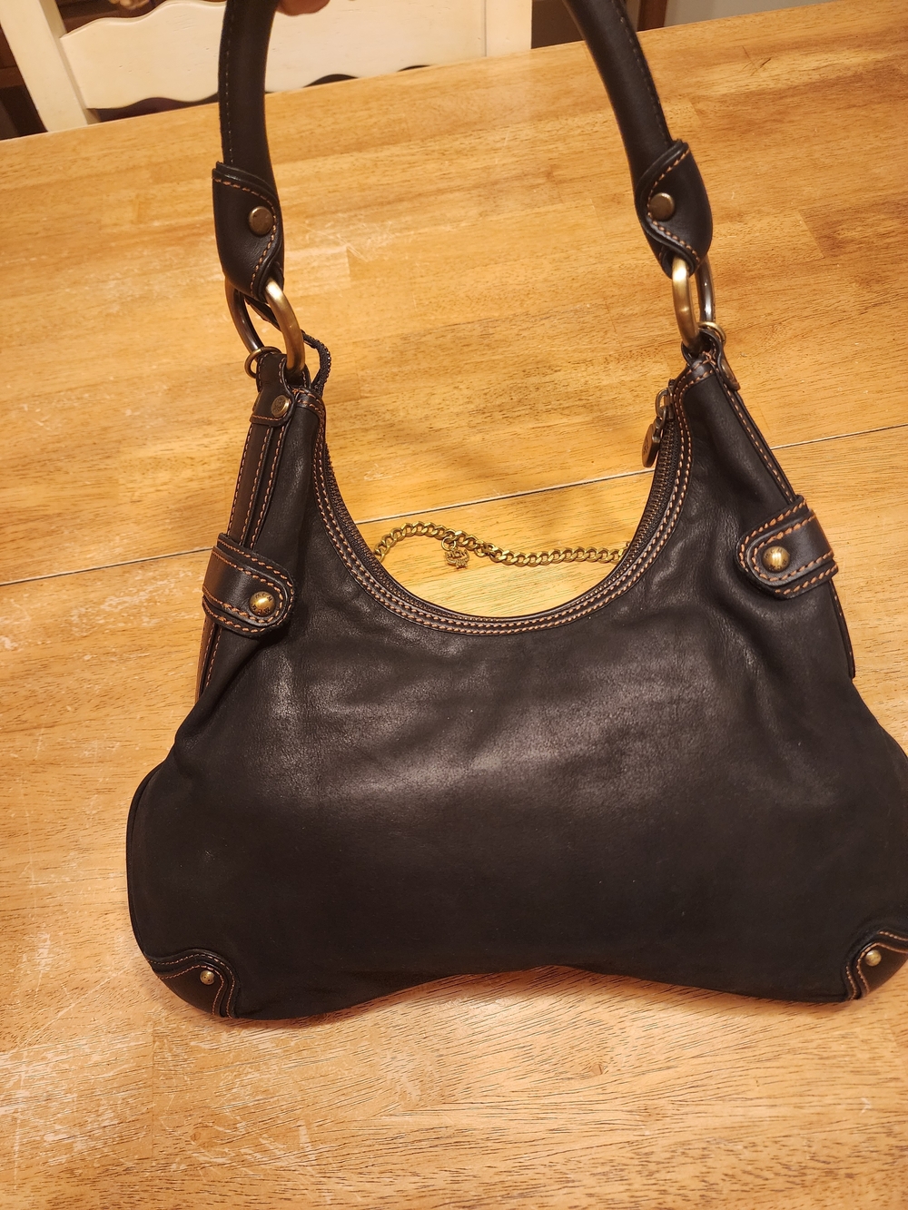 Vintage MCM black leather and suede hobo shoulder bag - Picture 2 of 16